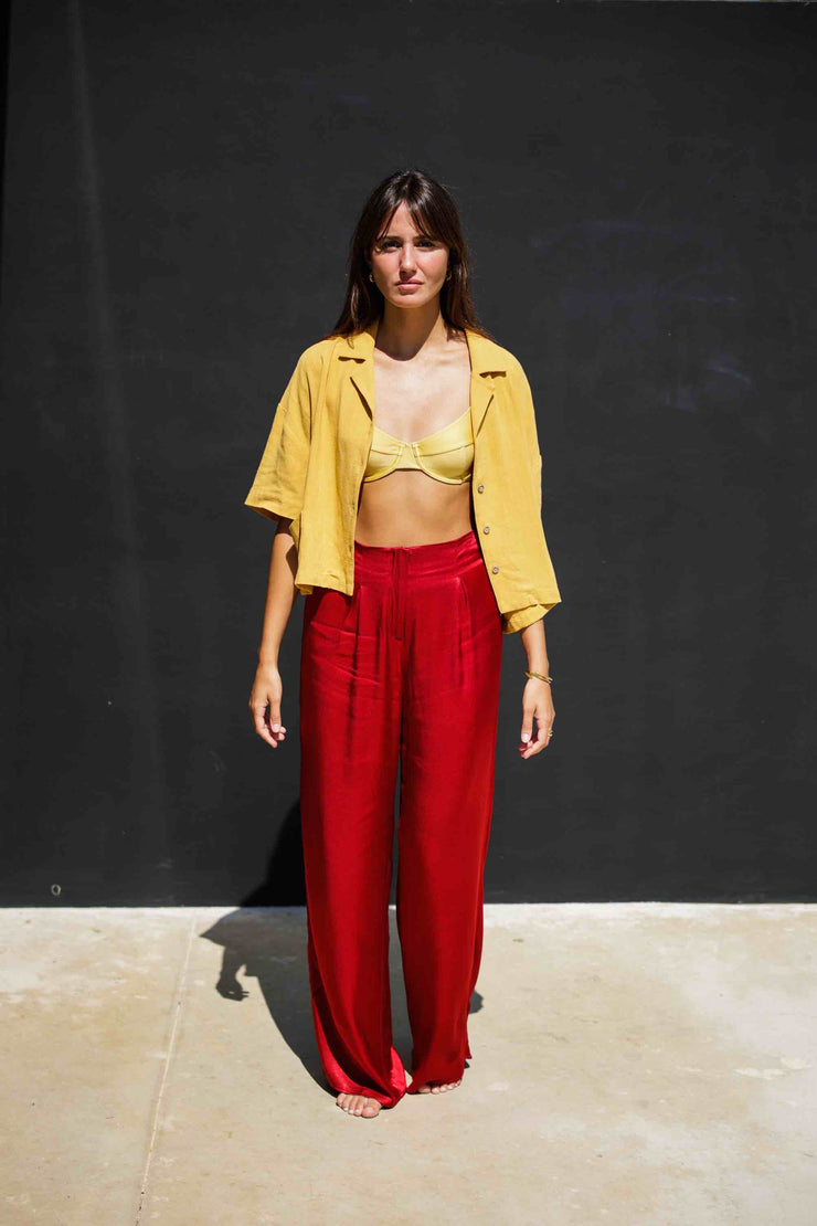 CROP SHIRT FICO MUSTARD