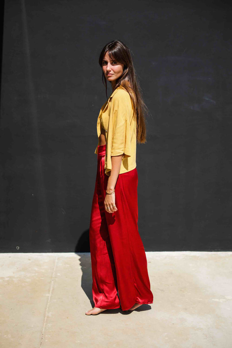 CROP SHIRT FICO MUSTARD