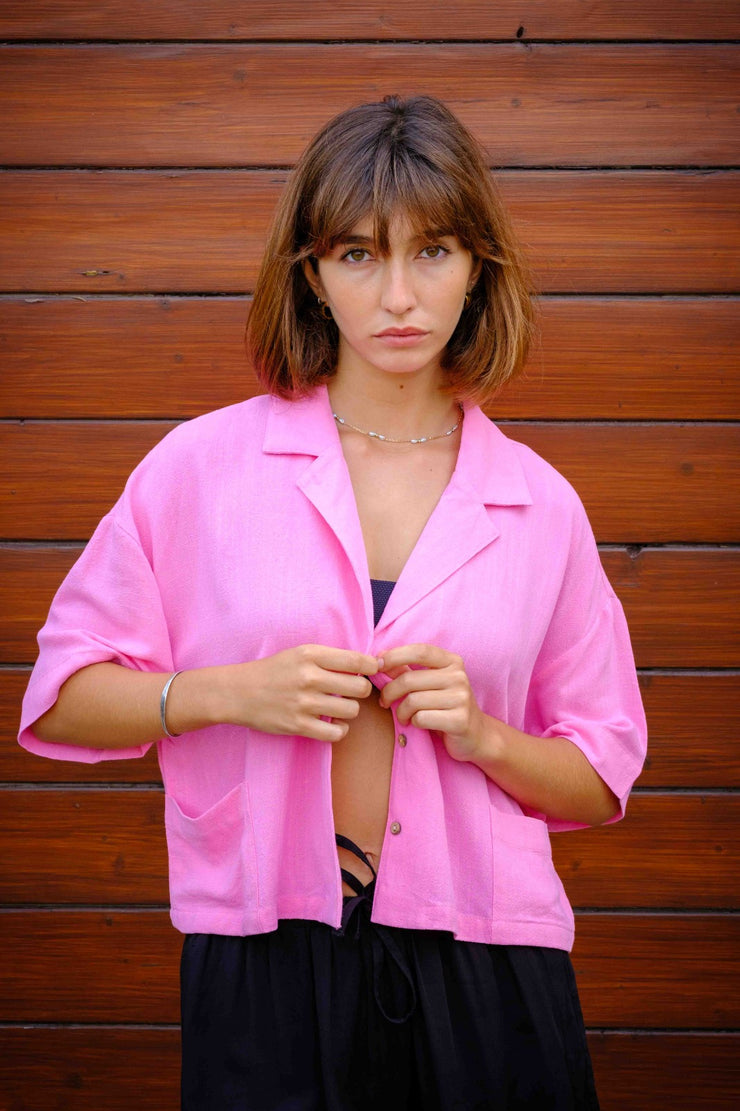 CROP SHIRT FICO PINK