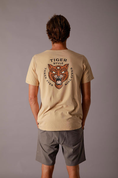 T-shirt Pré-lavada Tiger Backprint